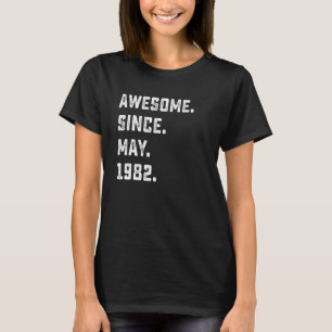Camiseta aniversário de 40 anos Incrível Desde Maio De 1982