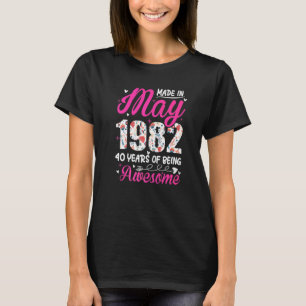 Camiseta aniversário de 40 anos Incrível Desde Maio De 1982
