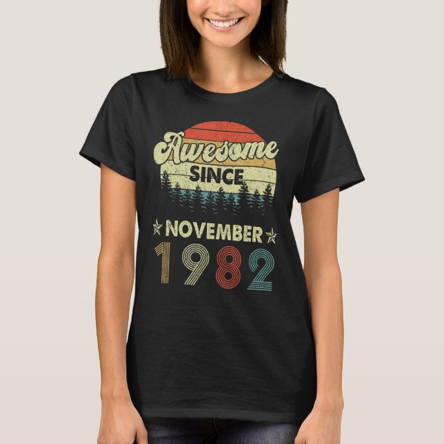 Camiseta aniversário de 40 anos Incrível Desde Novembro De  (Frente)