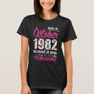 Camiseta aniversário de 40 anos Incrível Desde Outubro De 1