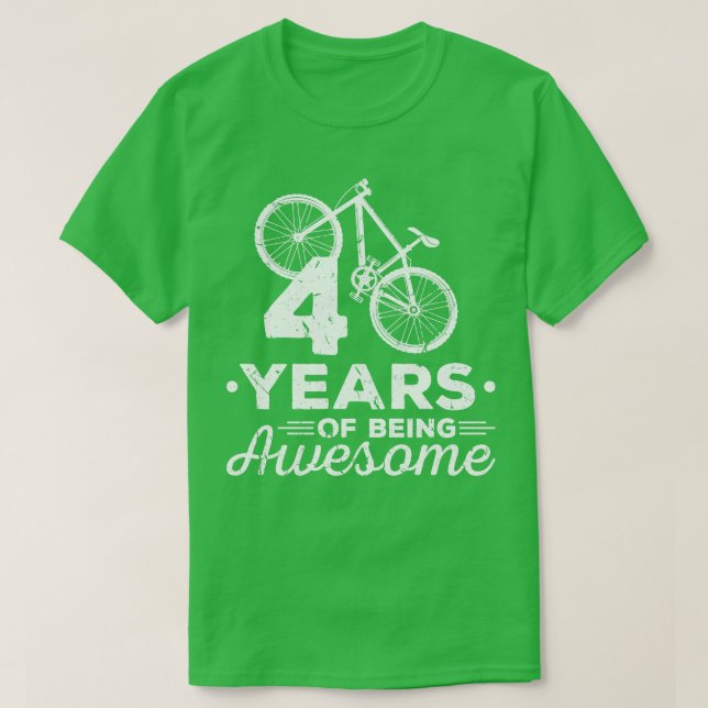 Camiseta aniversário de 40 anos Mountain Bike Funny MTB (Frente do Design)