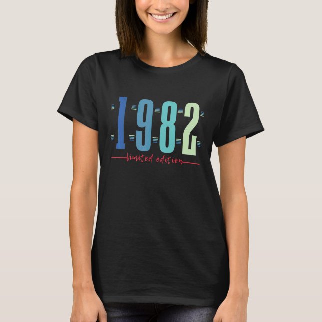 Camiseta aniversário de 40 anos Mulheres 40 Anos 1982 13 (Frente)