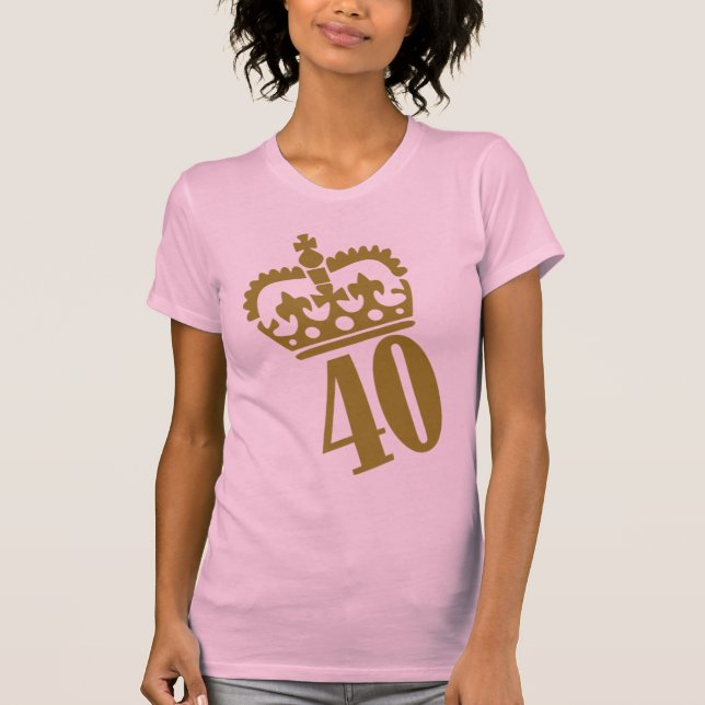 Camiseta Aniversário de 40 anos - número - quarenta (Frente)
