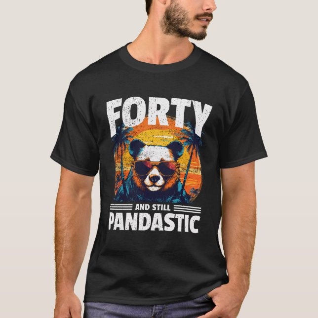 Camiseta aniversário de 40 anos Panda 40 Anos (Frente)