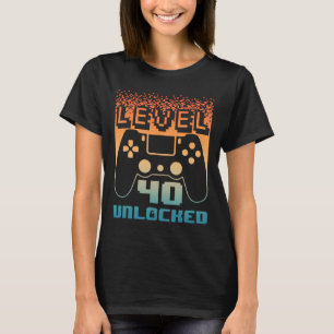 Camiseta aniversário de 40 anos para Homens Nível 40 Jogado