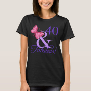 Camiseta aniversário de 40 anos para mulheres
