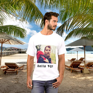 Camiseta aniversário de 40 anos personalizado foto saudação