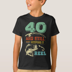 Camiseta aniversário de 40 anos Pesca Que Torna 40 Pescador