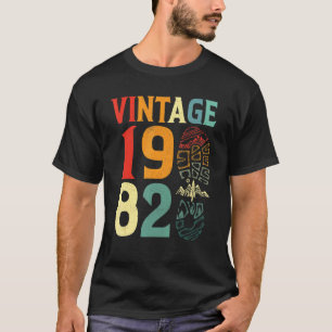 Camiseta Aniversário de 40 Anos Vintage 1982 Acampamento Hi