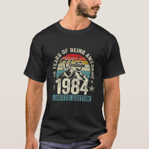 Camiseta Aniversário de 40 anos Vintage 1984 Retro 40 Anos