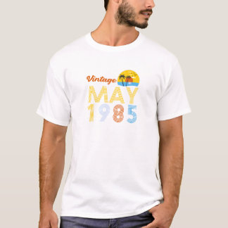 Camiseta aniversário de 40 anos Vintage maio de 1985, prese