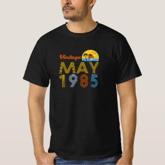 Camiseta aniversário de 40 anos Vintage maio de 1985, prese