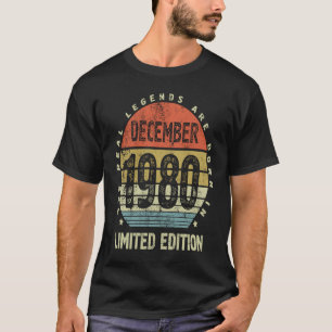 Camiseta aniversário de 40 anos Womens Dezembro 1980 Quaran