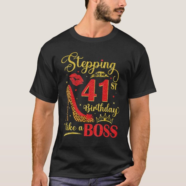 Camiseta Aniversário de 41 ruas como um chefe Leopard Impri (Frente)