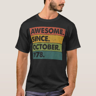Camiseta Aniversário De 44 De 44 Anos Desde Outubro
