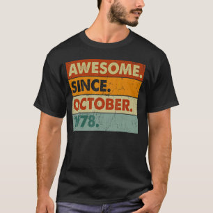 Camiseta Aniversário De 44 De 44 Anos Desde Outubro