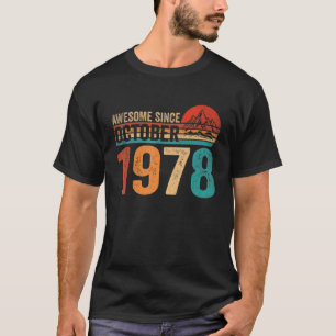 Camiseta Aniversário De 44 De 44 Anos Desde Outubro
