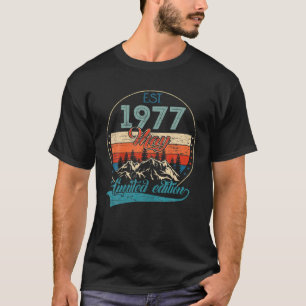 Camiseta Aniversário de 45 anos Presente EST Maio 1977 Limi
