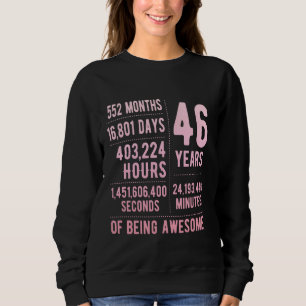 Camiseta Aniversário de 46 anos Homens Mulheres Divertido 4