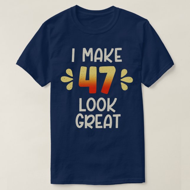 Camiseta Aniversário de 47 anos (Frente do Design)