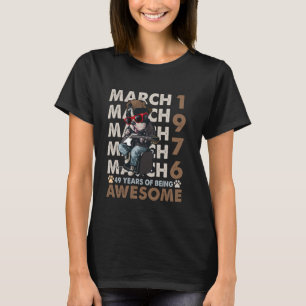 Camiseta Aniversário de 49 anos dos Homens Lendas Março 197