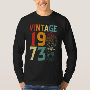 Camiseta Aniversário de 49 anos Vintage 1973 Camping Hiking