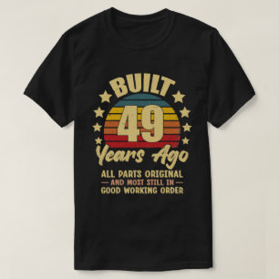 Camiseta Aniversário de 49 Anos Vintage Construído há 49 An