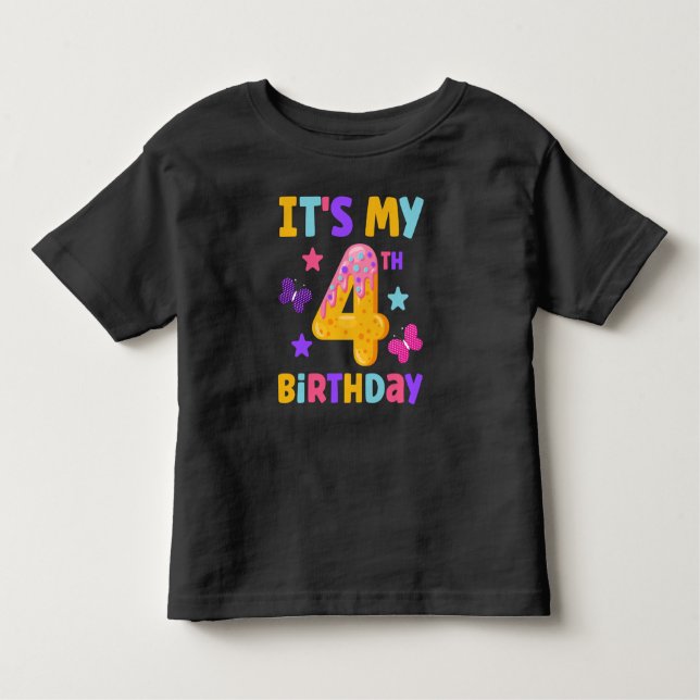 Camiseta Aniversário de 4 anos (Frente)