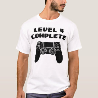 Camiseta Aniversário de 4 anos  4 Anos de Idade Jogos de Ví