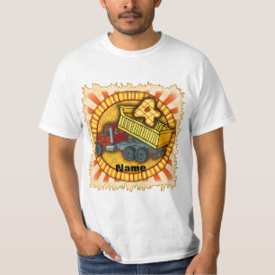 Camiseta Aniversário de 4 anos para Caminhão Basculante