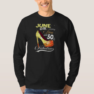 Camiseta Aniversário de 50 anos da garota de junho das mulh