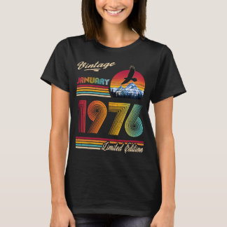 Camiseta Aniversário de 50 anos de janeiro de 1976 Vintage