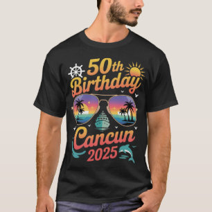 Camiseta Aniversário de 50 anos em Cancun 2025 Férias na Pr