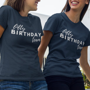 Camiseta Aniversário de 50 anos Tipografia Equipe Moderno A