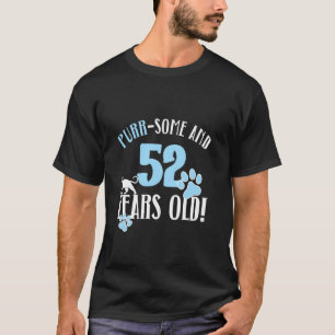 Camiseta Aniversário de 52 anos Gata Mãe de Gato 52 Anos de