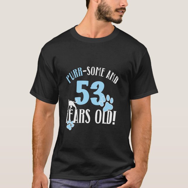 Camiseta Aniversário de 53 anos 53 anos de idade Mãe de gat (Frente)
