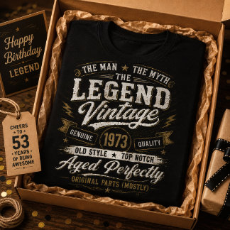 Camiseta Aniversário de 53 anos Vintage 1973 Envelhecido Pe
