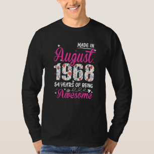 Camiseta Aniversário de 54 anos Incrível desde agosto de 19