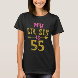 Camiseta Aniversário de 55 anos de Hearts para Irmã Da Irmã