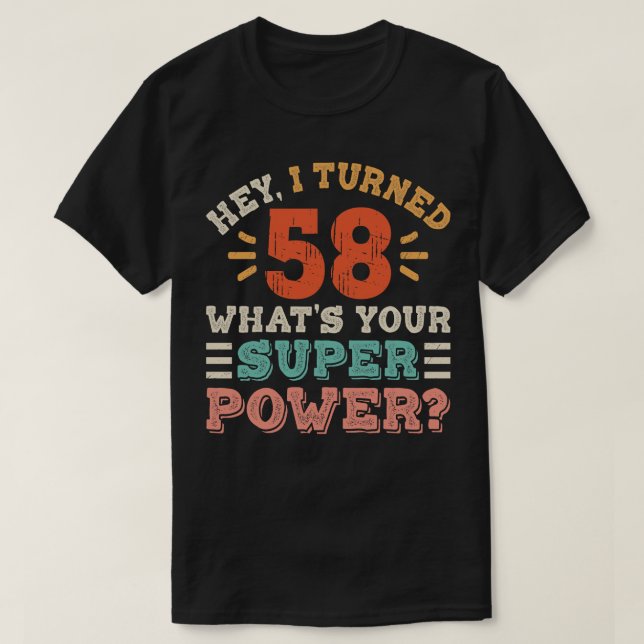 Camiseta Aniversário de 58 anos (Frente do Design)