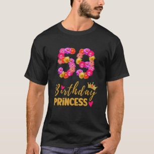 Camiseta Aniversário De 59 Anos Princesa Flor Seu 59º B
