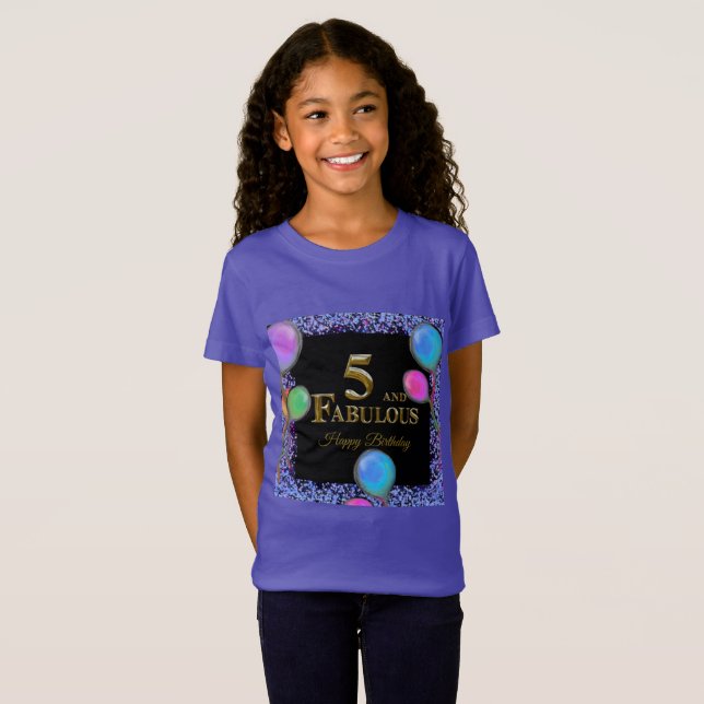 Camiseta Aniversário de 5 anos (Frente Completa)