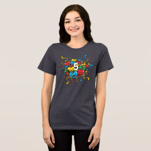 Camiseta Aniversário de 5 anos Colorido