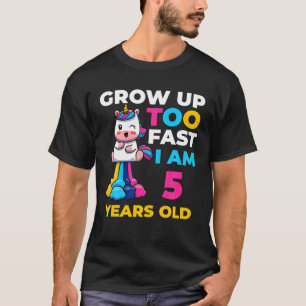 Camiseta Aniversário De 5 Anos Cresce Muito Rápido Quinto N