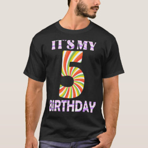 Camiseta Aniversário de 5 de 5 anos Toddler Boy Candy