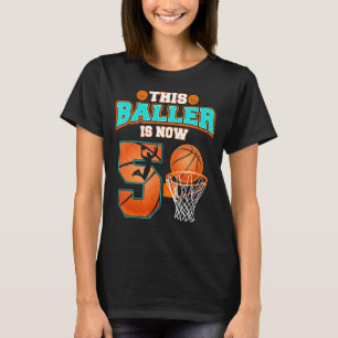 Camiseta Aniversário De 5 De Basquete Este Chamador É Agora