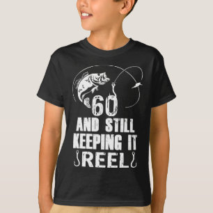 Camiseta Aniversário de 60 anos e ainda mantendo a pesca au