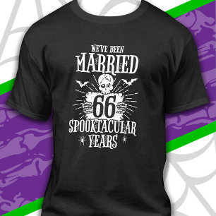 Camiseta Aniversário de 66 anos de casamento Halloween Spoo