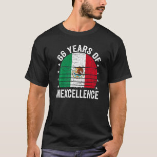 Camiseta Aniversário de 66 anos mexicano 66.º aniversário P