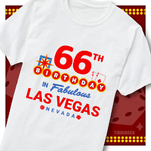 Camiseta Aniversário de 66 anos Sinal de Boas-Vindas Las Ve